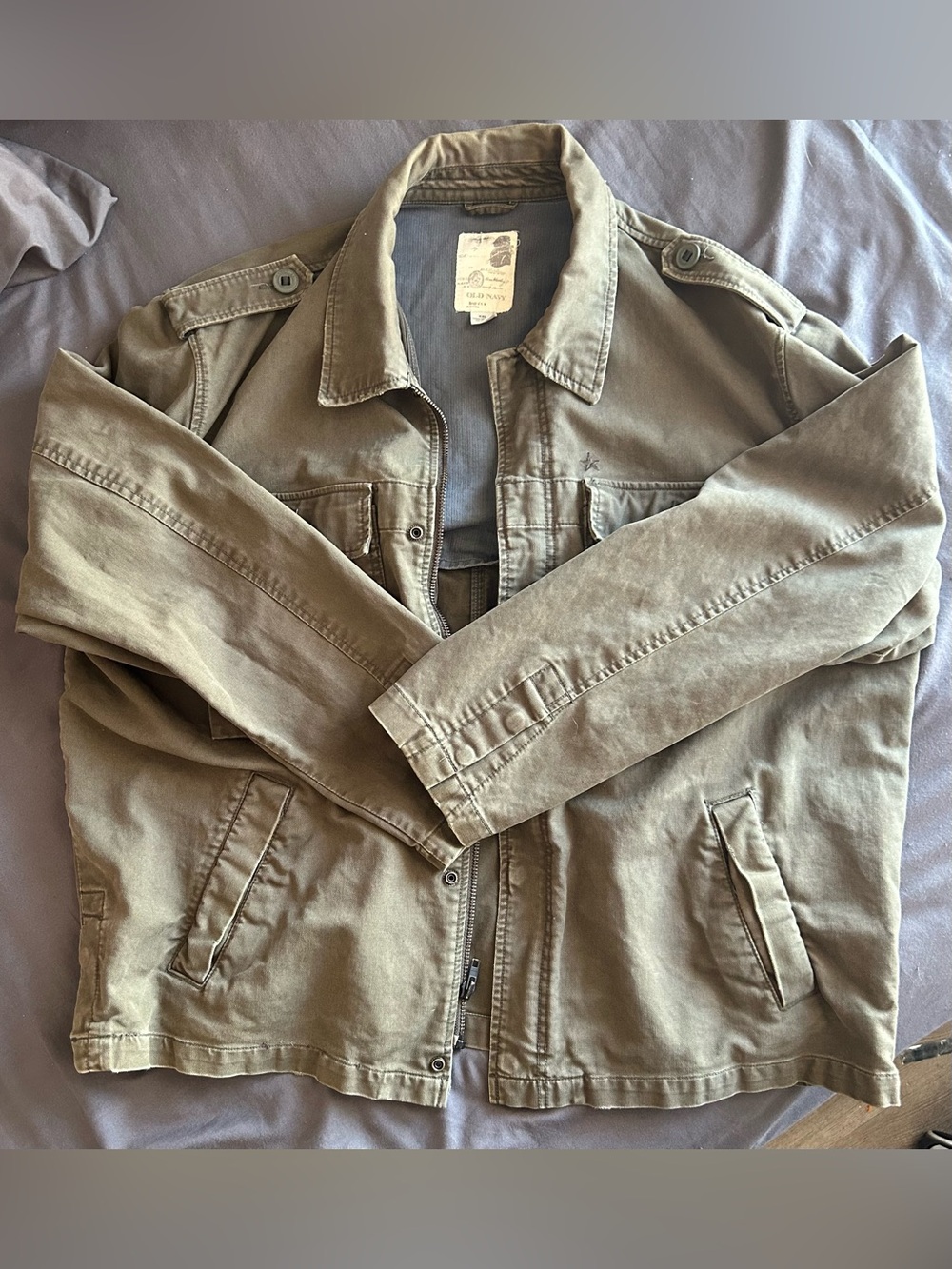 Old Navy Men's Military-Style Cotton Jacket - Olive